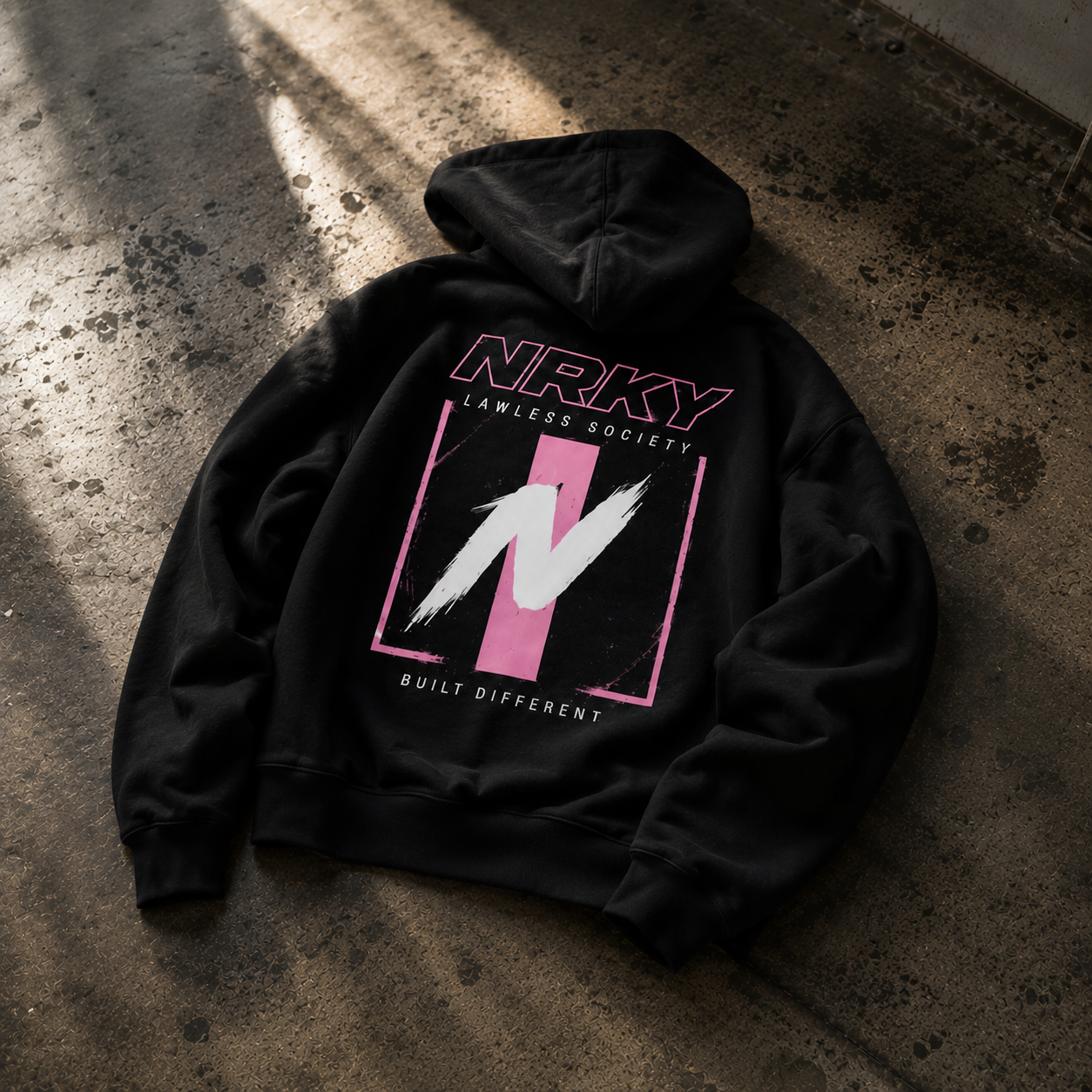 Men's Defiance Hoodie - Pink on Black