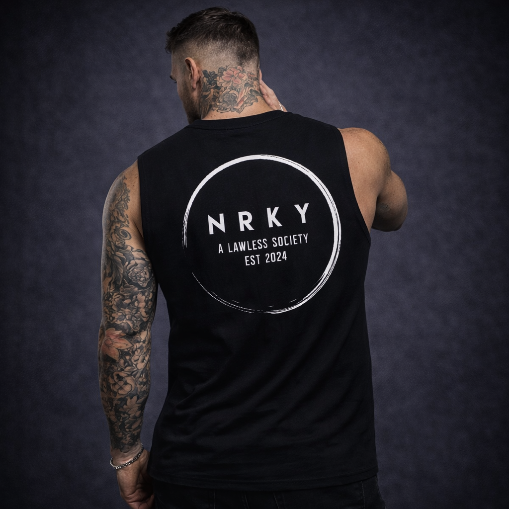 Men's Mayhem Tank - White on Black