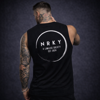 Men's Mayhem Tank - White on Black