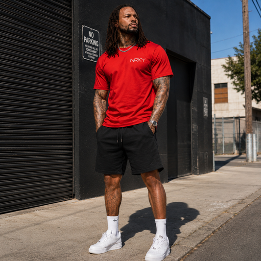 Men’s Anarchy Tee -  White on Red