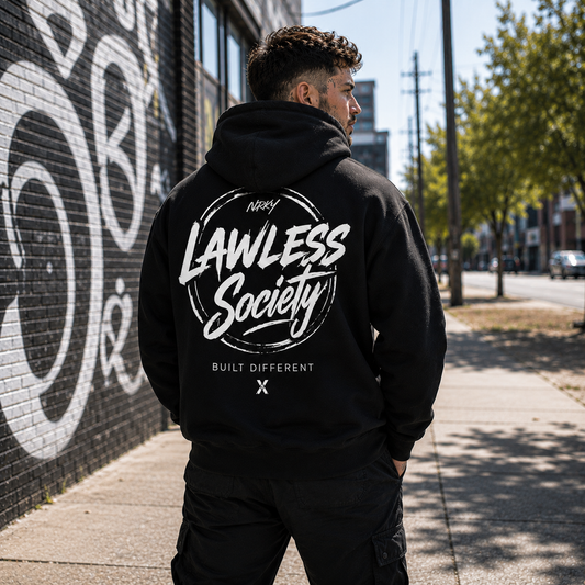 Men's Riot Hoodie - White on Black