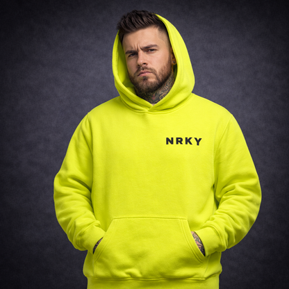 Men's Revolution Hoodie - Black on Fluoro Yellow