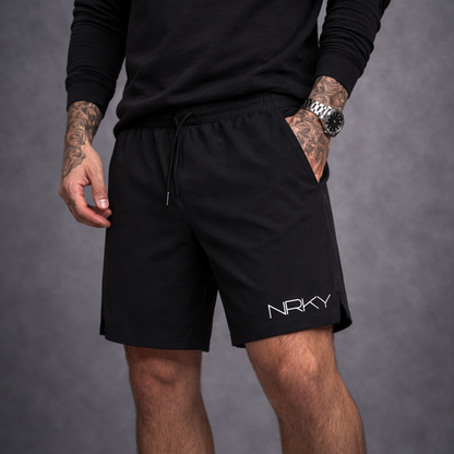 Men's Anarchy Sports Shorts - White on Black