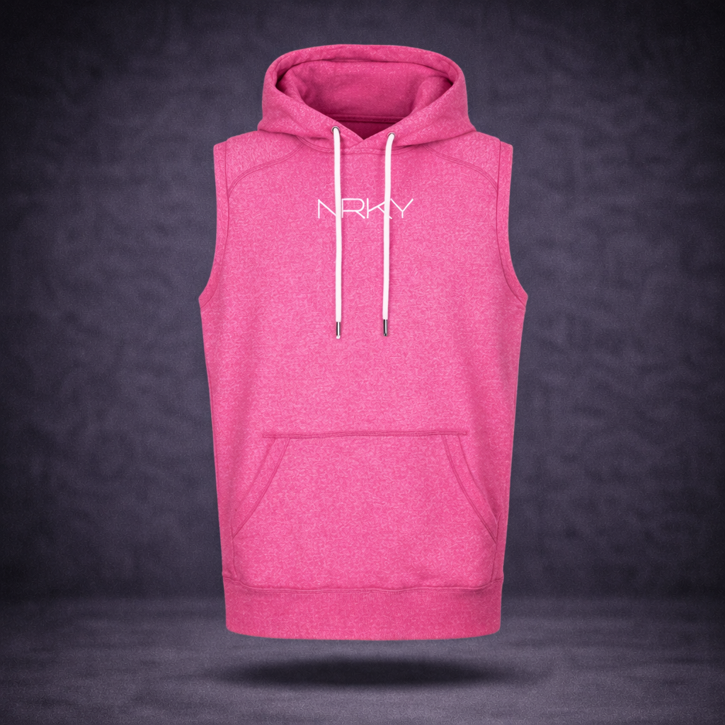 Men's Hooded Riot Tank - White on Pink