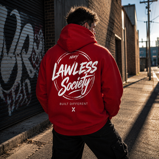 Men's Riot Hoodie - White on Red