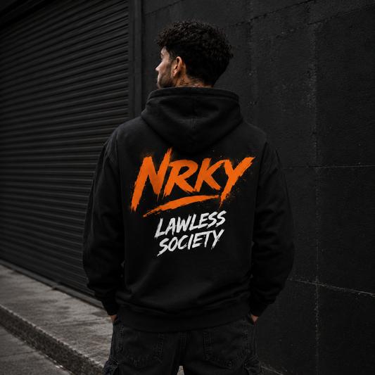 Men’s Disruption Hoodie - Orange on Black