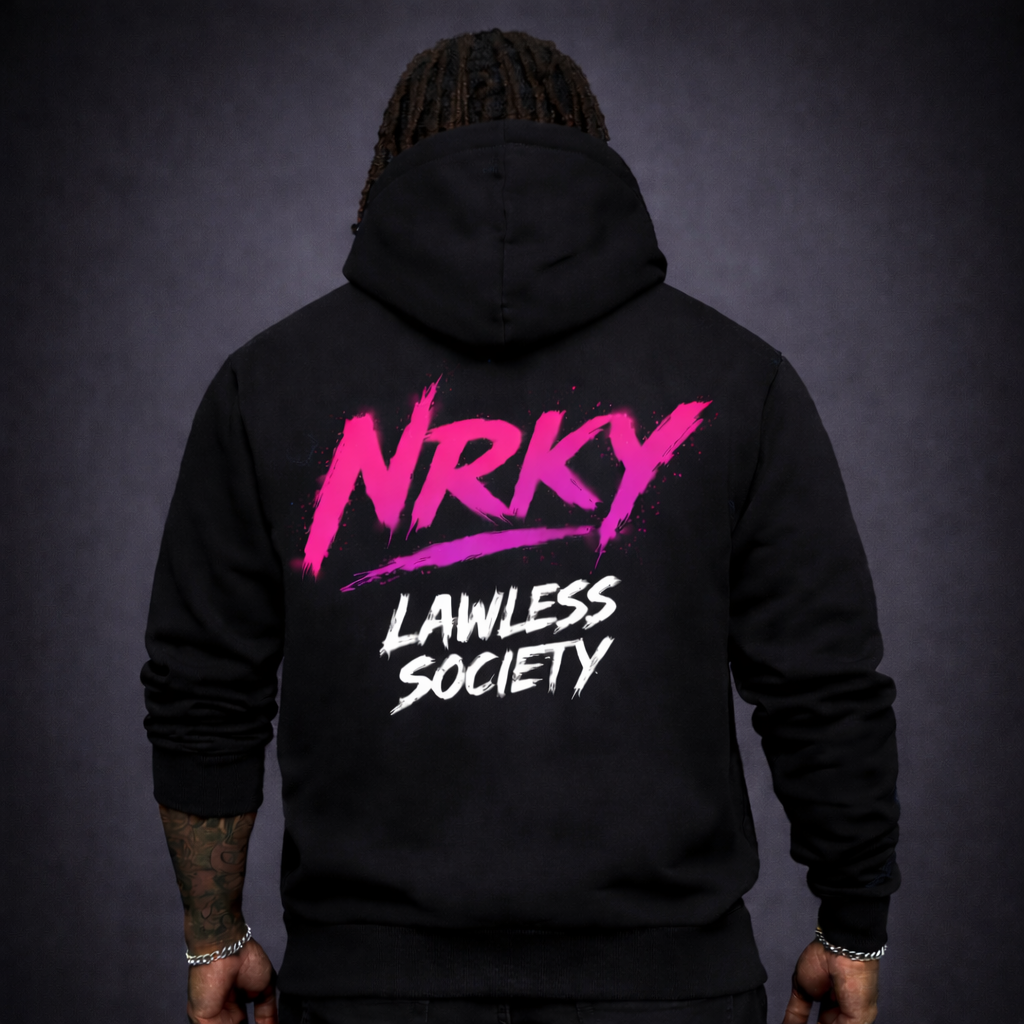 Men’s Disruption Hoodie - Pink on Black
