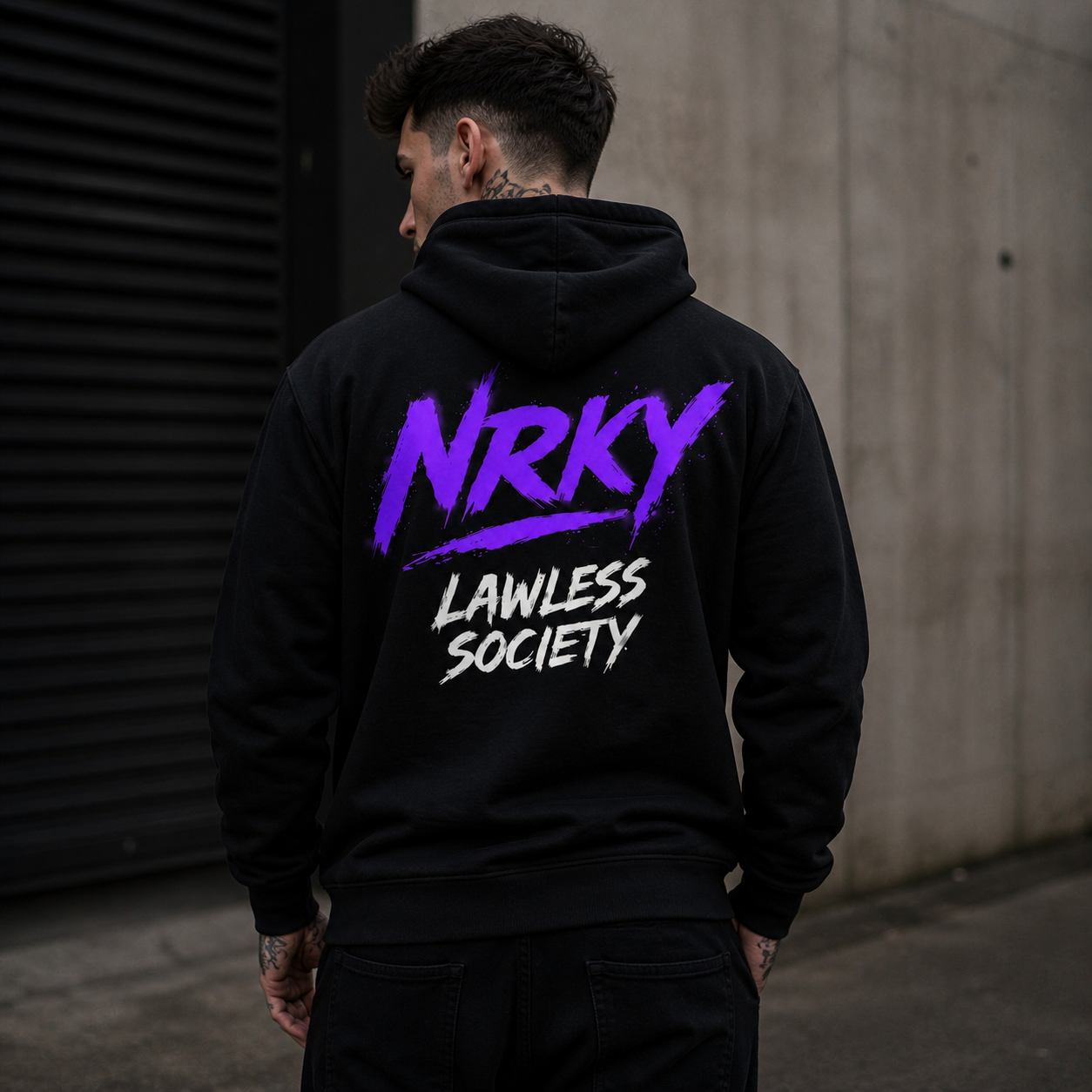 Men’s Disruption Hoodie - Purple on Black