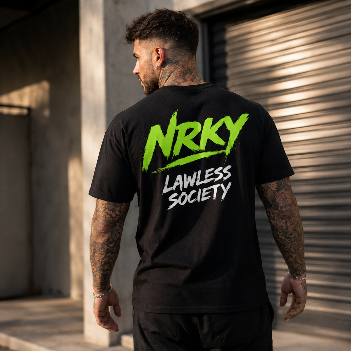Men’s Disruption Tee - Green on Black