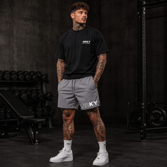 Men's Revolution Sports Shorts - White on Grey