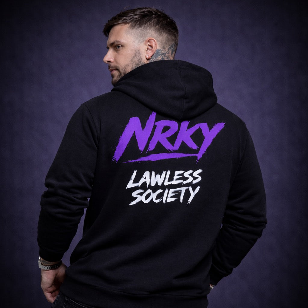 Men’s Disruption Hoodie - Purple on Black
