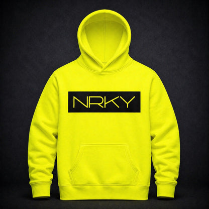 Men's Hustle Hoodie - Black on Fluoro Yellow