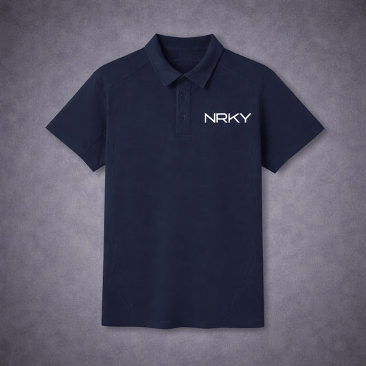 Men's Anarchy Sports Polo - White on Navy