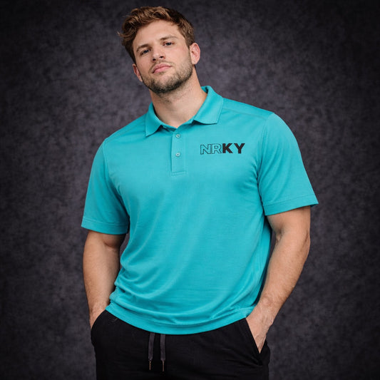 Men's Revolution Sports Polo - Black on Teal