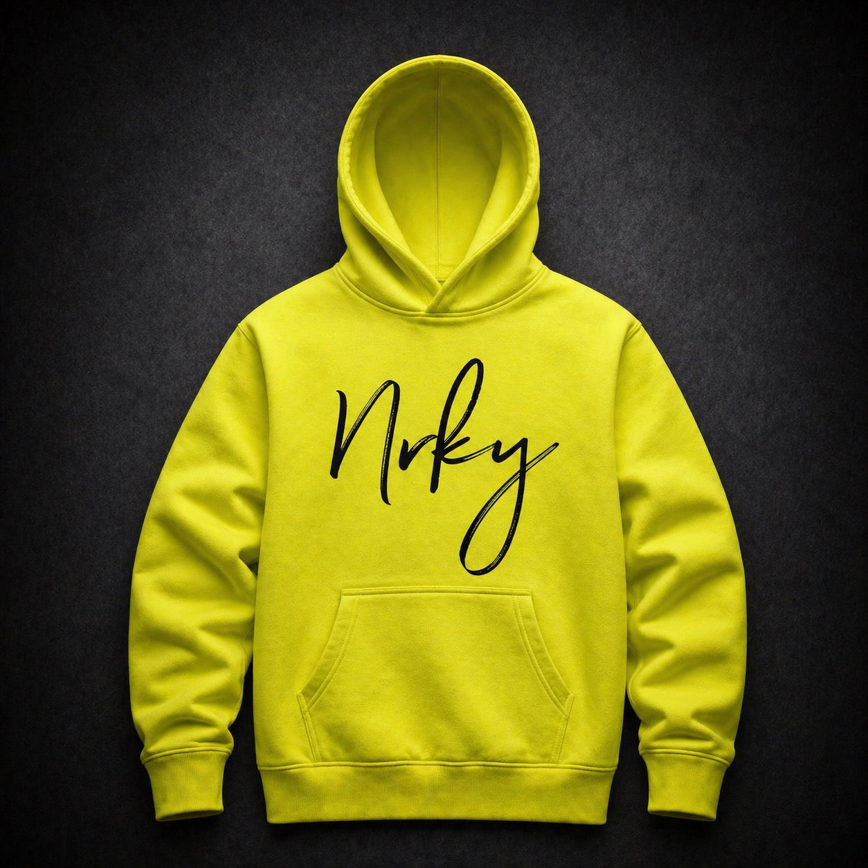 Men’s Disobey Hoodie - Black on Fluoro Yellow