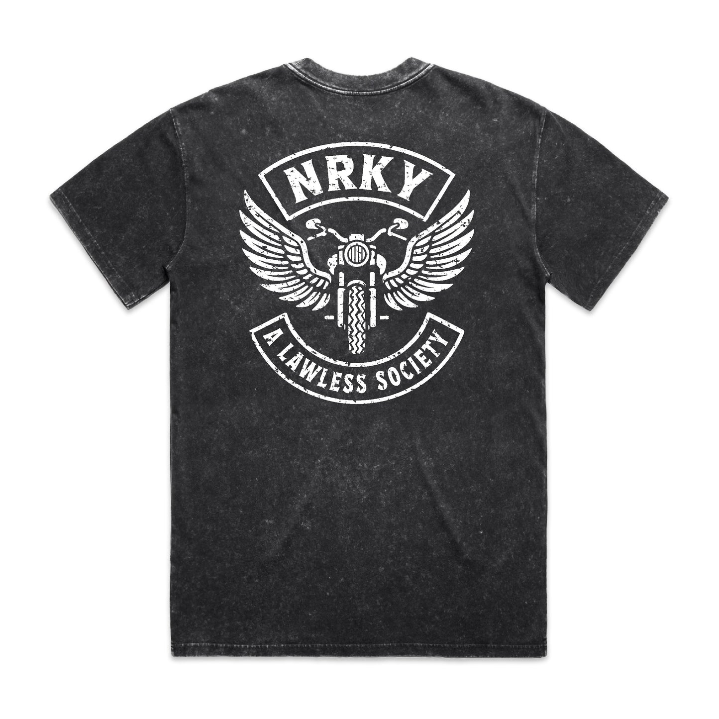 Men’s Disorder Tee - White On Black Stonewash