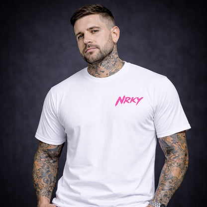 Men’s Disruption Tee - Pink on White