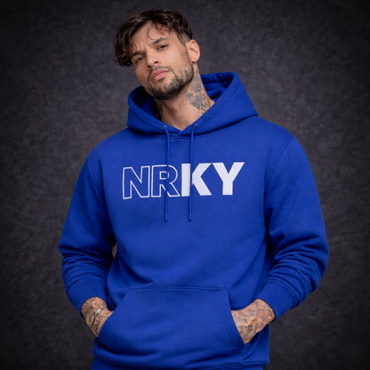Men's Revolution Hoodie - White on Blue
