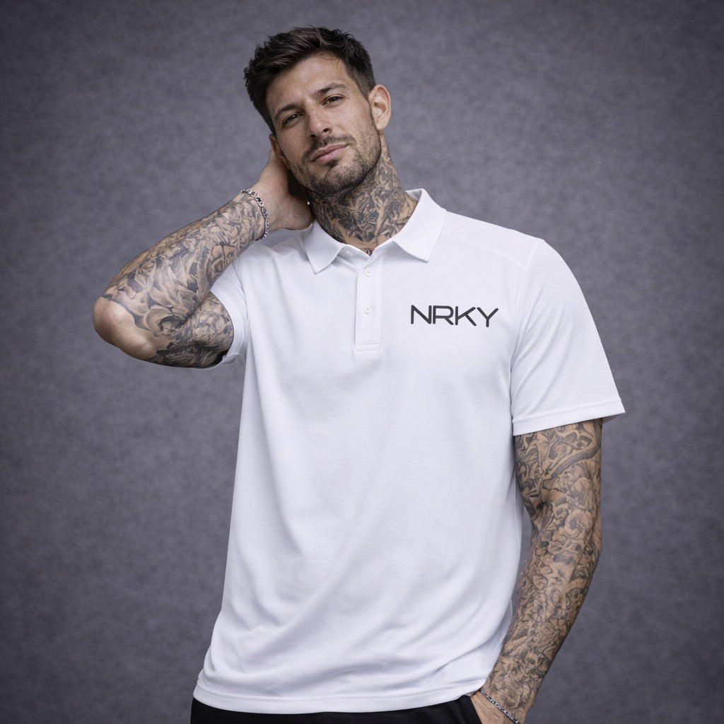 Men's Anarchy Sports Polo - White on Black