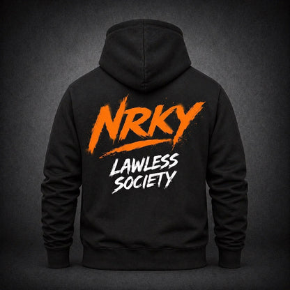 Men’s Disruption Hoodie - Orange on Black