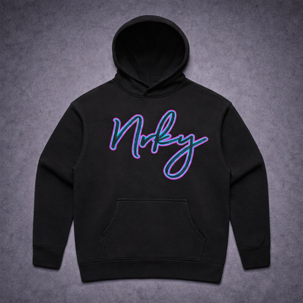 Men's Disobey Hoodie - Blue/pink on Black