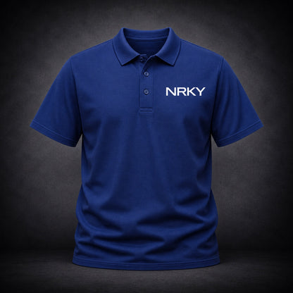 Men's Anarchy Sports Polo - White on Blue