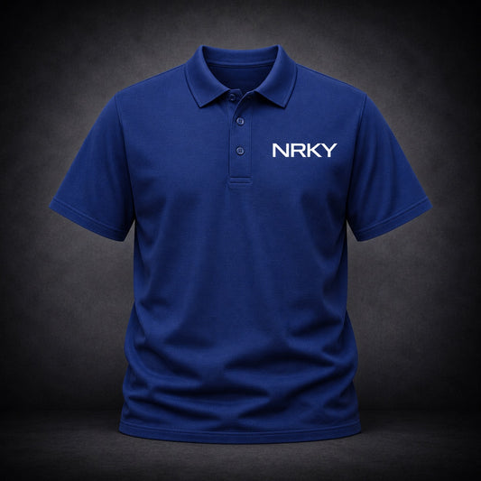 Men's Anarchy Sports Polo - White on Blue