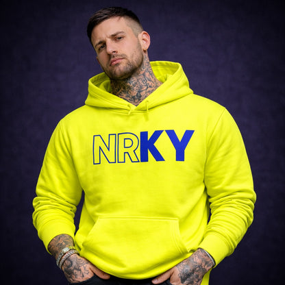Men's Revolution Hoodie - Blue on Yellow