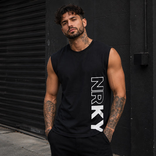 Men's Revolution Tank - White on Black