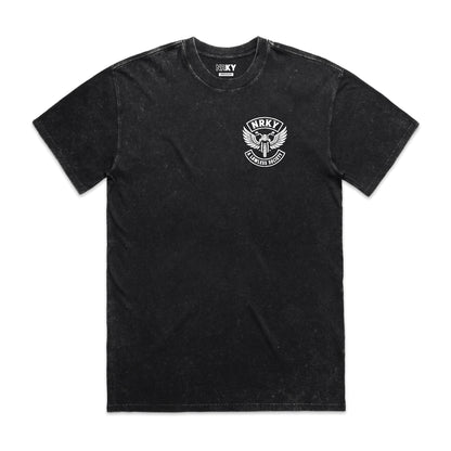 Men’s Disorder Tee - White On Black Stonewash