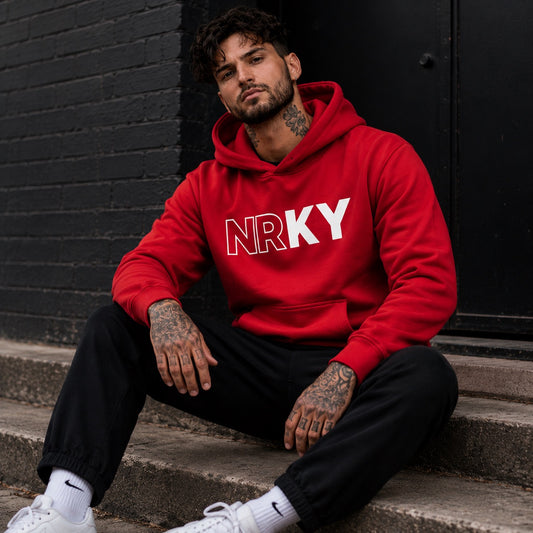 Men's Revolution Hoodie - White on Red