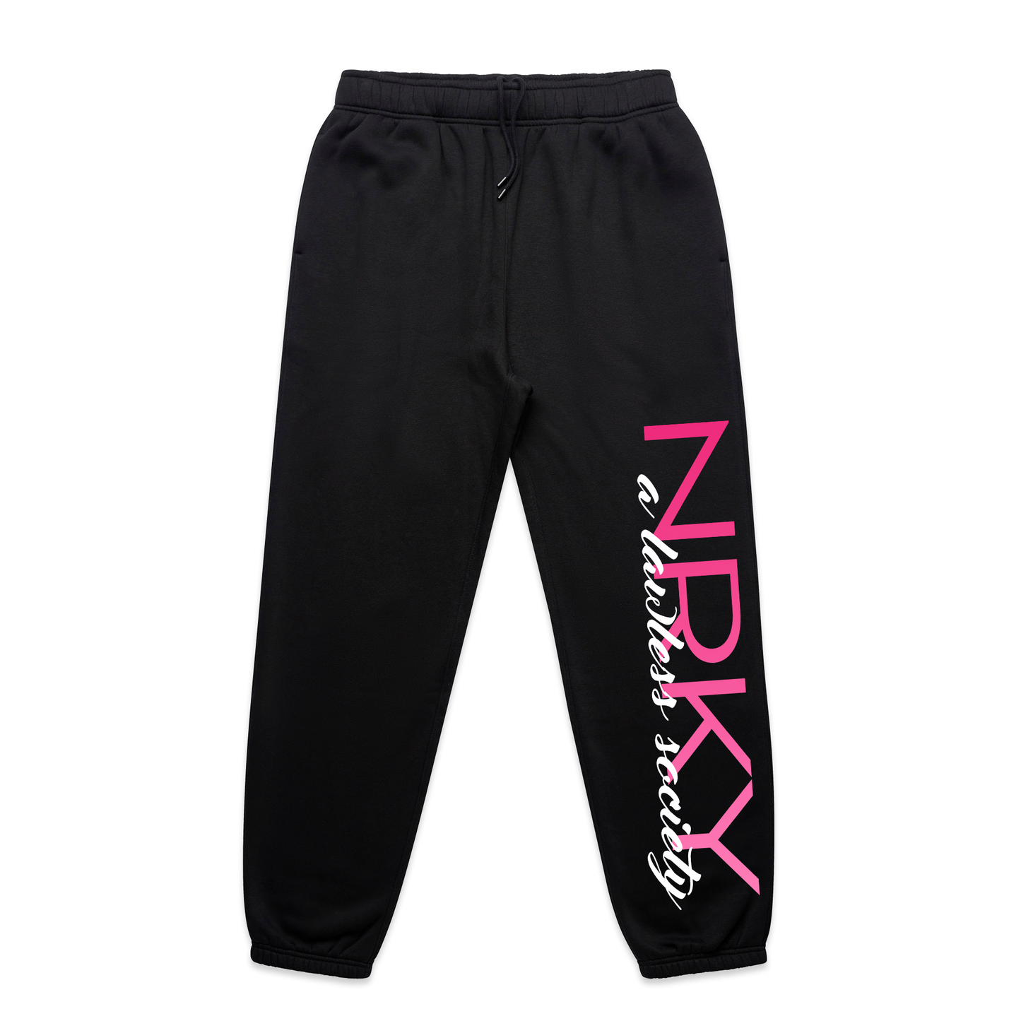 Women's Lawless Tracksuit Pants - Pink on Black