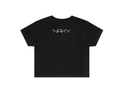 Women's Anarchy Cropped Tee - White on Black