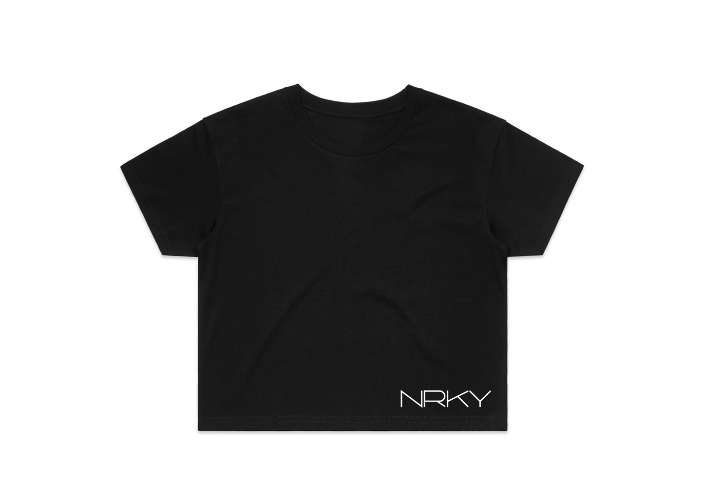 Women's Anarchy Cropped Tee - White on Black