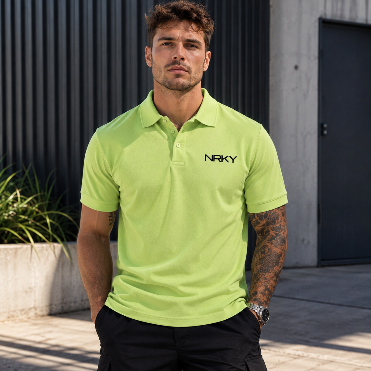 NRKY Anarchy Polo in Lime Green
