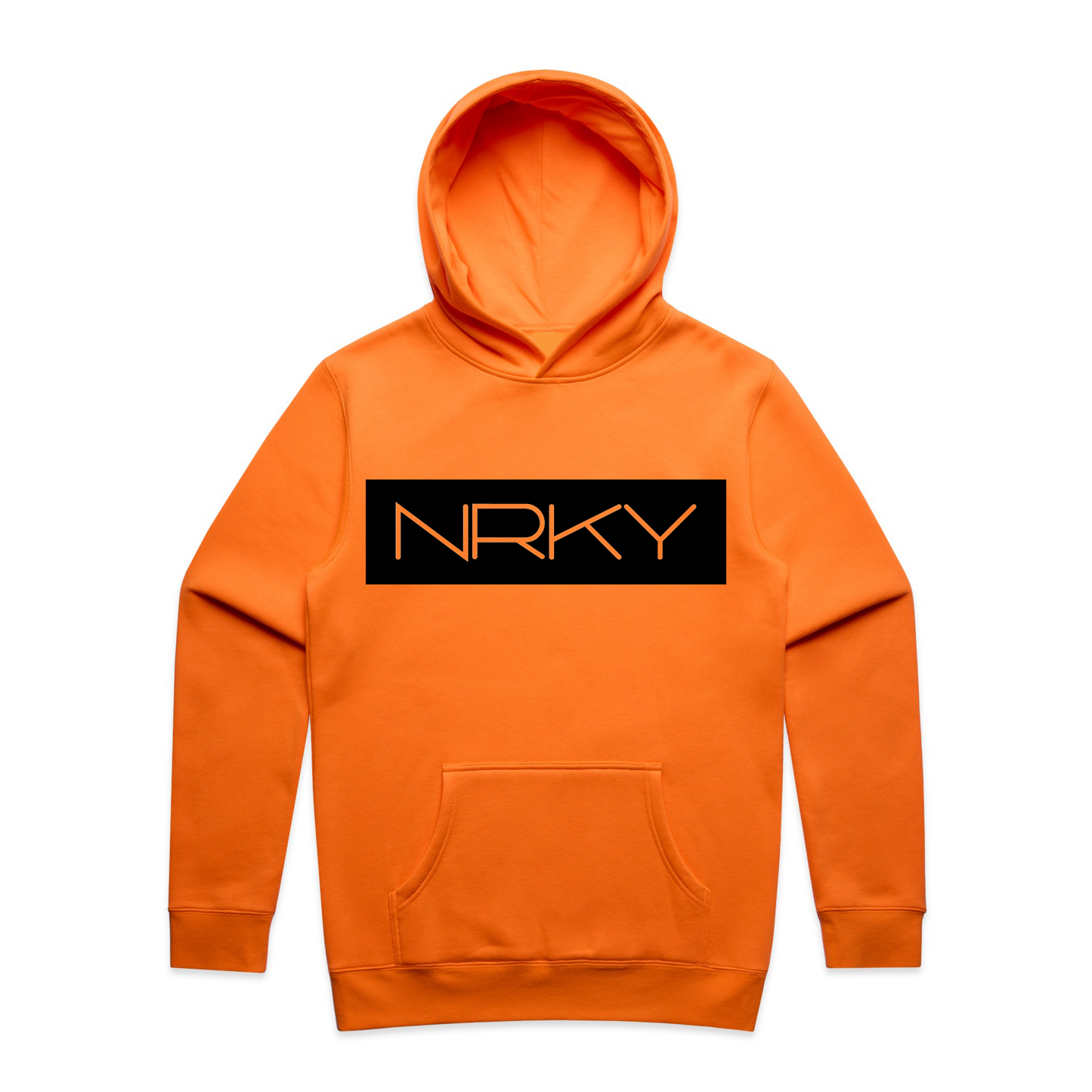 Men's Hustle Hoodie - Black on Fluoro Orange