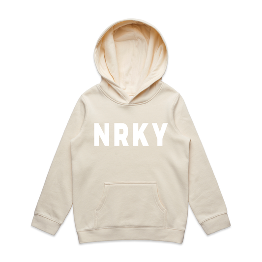 Kids Revolution Hoodie - White on Ecru