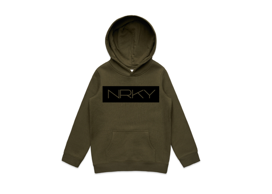 Kids Hustle Hoodie - Army Green