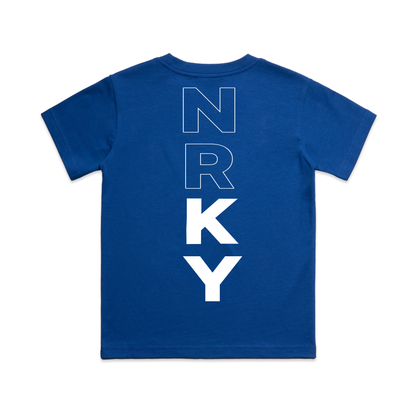 Kid's Revolution Tee - White on Blue