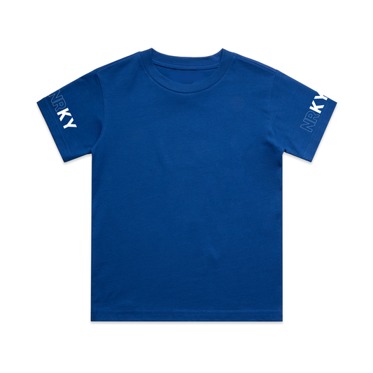 Kid's Revolution Tee - White on Blue