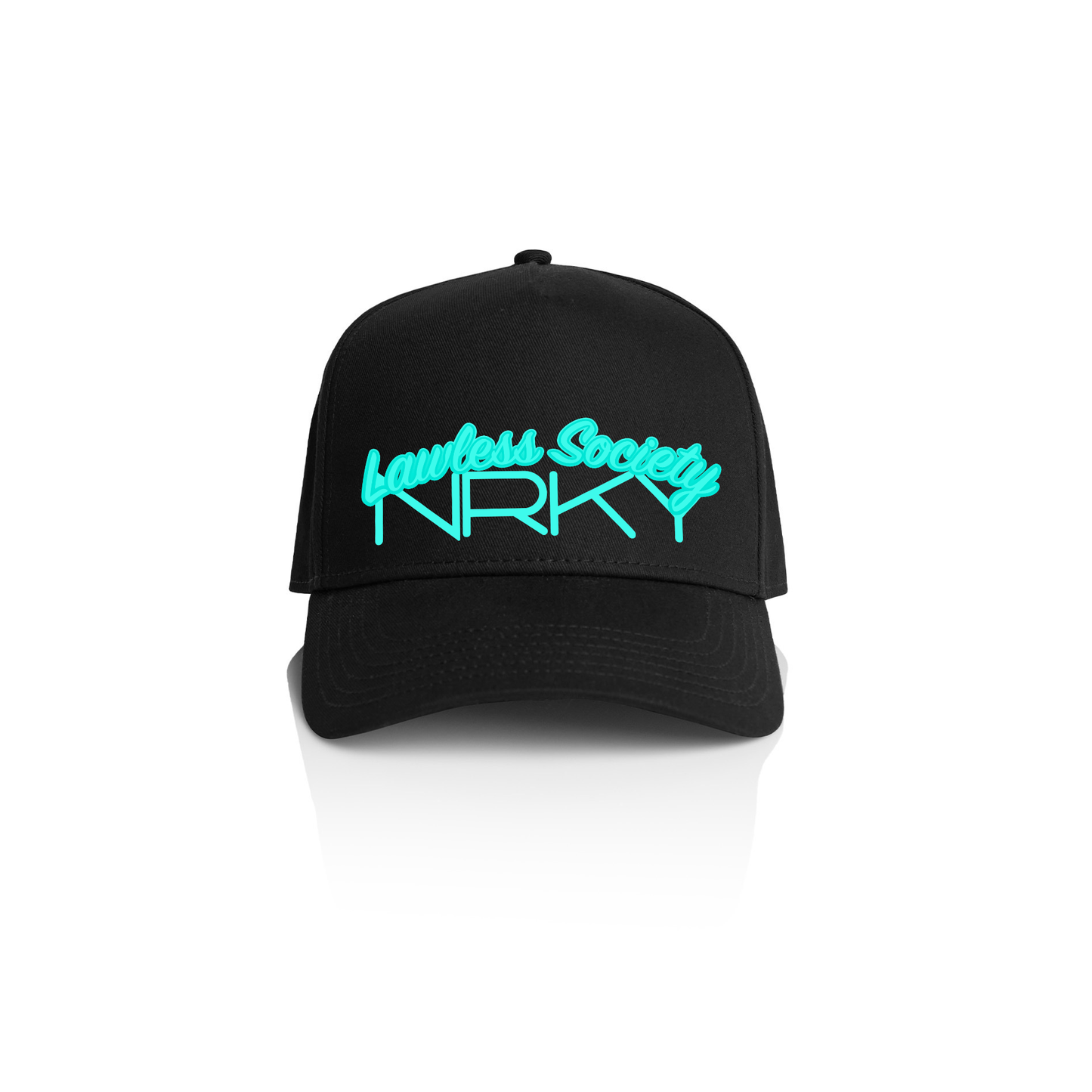 Lawless Society Cap - Teal on Black