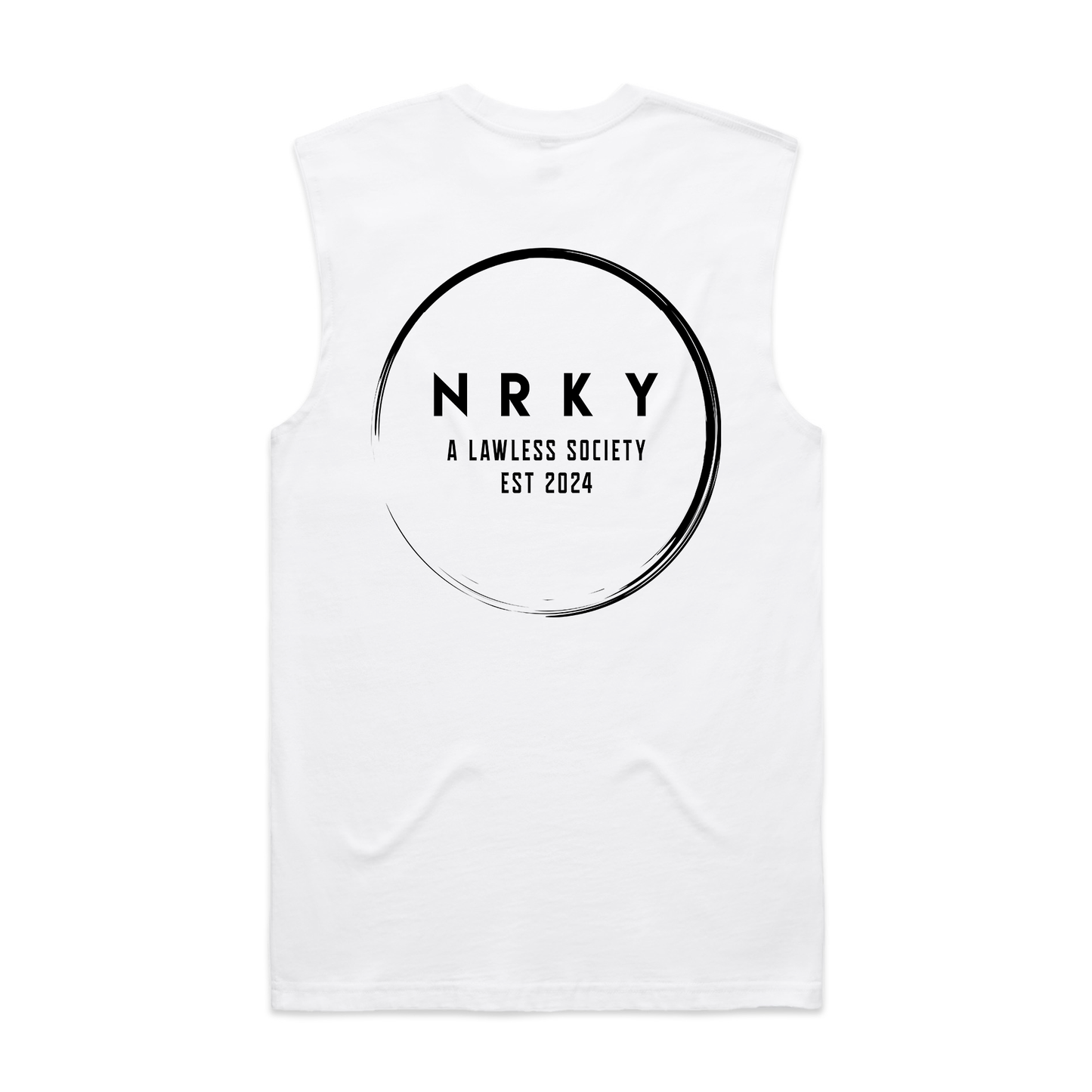 Men's Mayhem Tank - Black on White