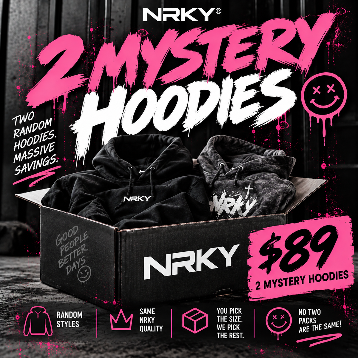 NRKY 2 Mystery Hoodies $89