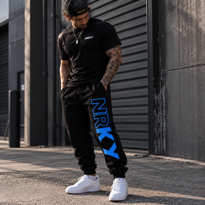 Men's Revolution Tracksuit Pants Blue on Black – square product image