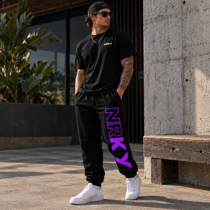 Men's Revolution Tracksuit Pants Purple on Black – square product image