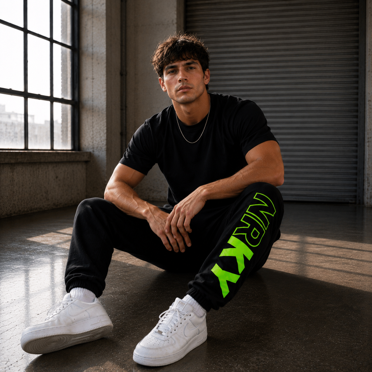 NRKY Men's Revolution Tracksuit Pants green on black alternate view 2