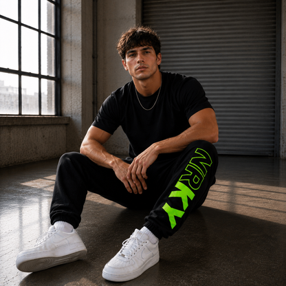 NRKY Men's Revolution Tracksuit Pants green on black alternate view 2