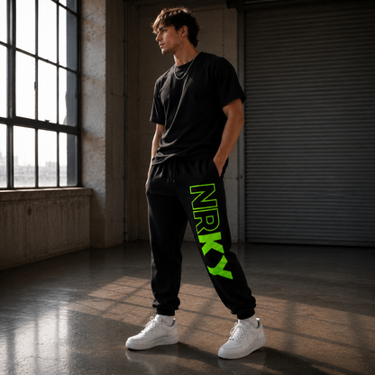 NRKY Men's Revolution Tracksuit Pants green on black back