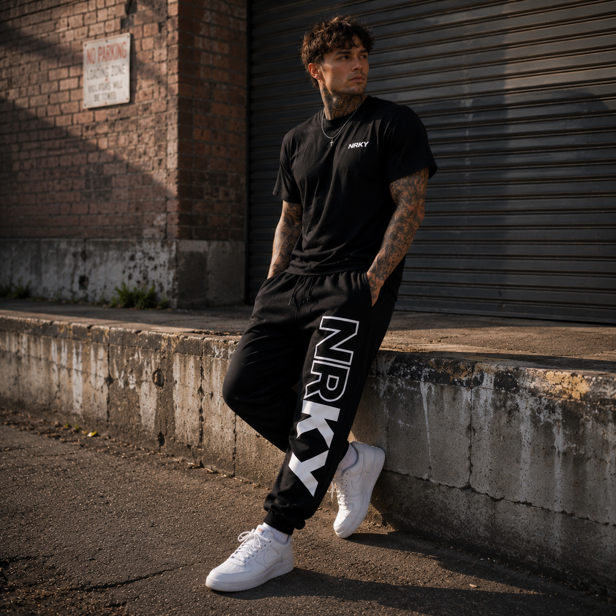 NRKY Men's Revolution Tracksuit Pants white on black back