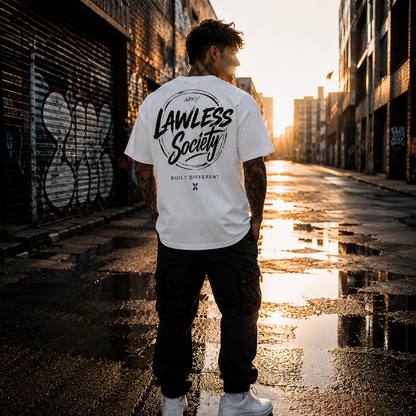 NRKY Men's Riot Tee black on white front
